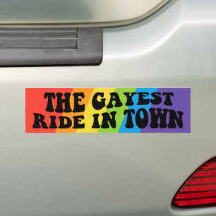 街で最も楽しい乗り物ゲイプライドLGBTQ バンパーステッカー