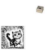 街に住むマイティな子猫 ラバースタンプ (押印)