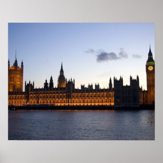 街のビッグベンと英国議会 ポスター (正面)