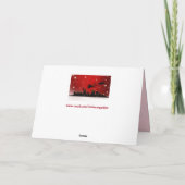 街の上でのサンタのグリーティングカード カード (裏面)