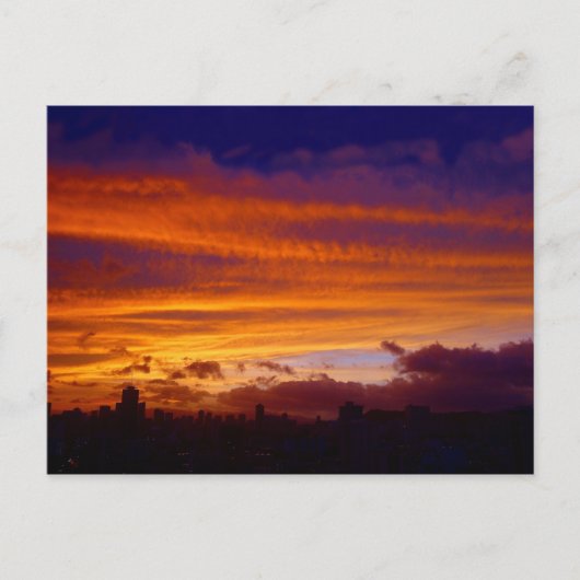 街の夕暮れ ポストカード (正面)