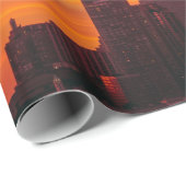 街の夕焼けのパノラマ写真 ラッピングペーパー (ロールコーナー)