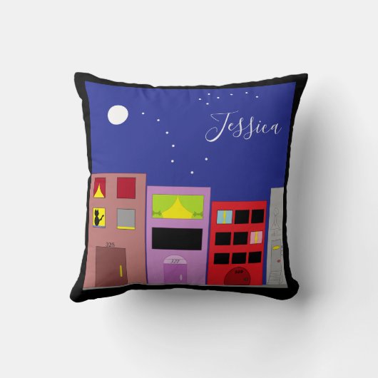 街の夜： クッション (裏面)