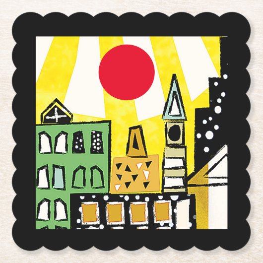 街の日差し ペーパーコースター (正面)