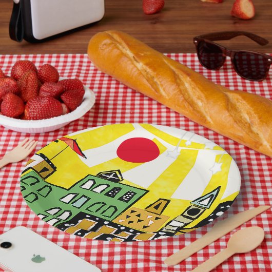 街の日差し ペーパープレート (ピクニック)