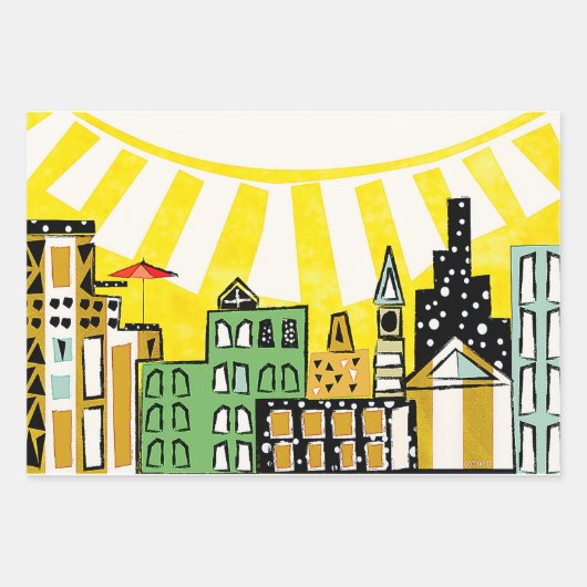 街の日差し ラッピングペーパーシート (正面)