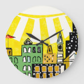 街の日差し ラージ壁時計 (正面)