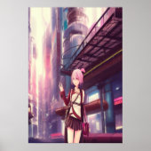 街の若い女性 | AIアートポスター ポスター (正面)