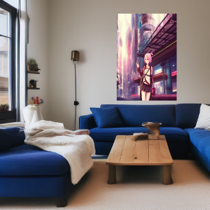 街の若い女性   AIアートポスター ポスター