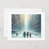 街の雪の中を歩き回りながら ポストカード (正面/裏面)