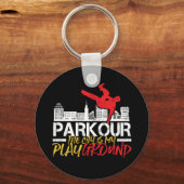 街は私の遊び場のパークールとフリーラン キーホルダー (正面)