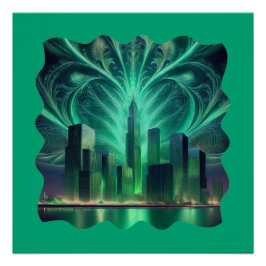 街を彩るフラクタル花火 ポスター