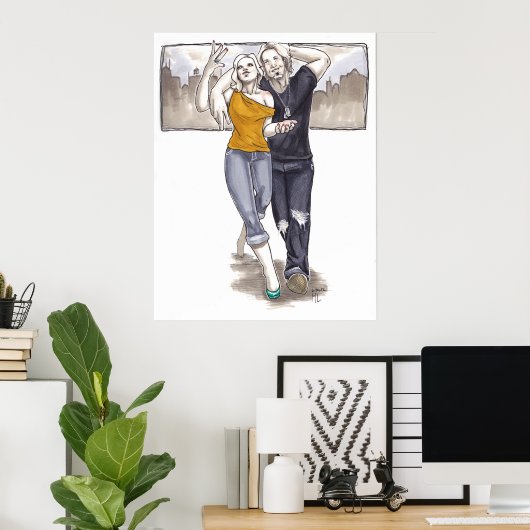 街を散策する ポスター (ホームオフィス)