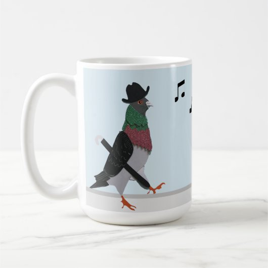 街を歩く鳩が可笑しい  コーヒーマグカップ (左)