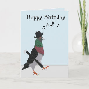 街を歩く鳩 おもしろい 誕生日 カード