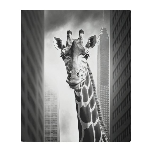 街並みのキリン メタルプリント (正面)