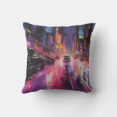 街並みの夜道鮮やか路 クッション (裏面)