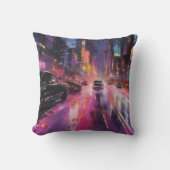 街並みの夜道鮮やか路 クッション (正面)