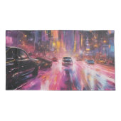 街並みの夜道鮮やか路 枕カバー (裏面-左)