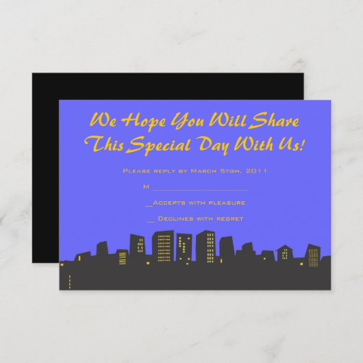 街並みバーバルミツワー招待状返信カード 招待状