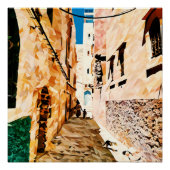 街並みモザイク ポスター (正面)