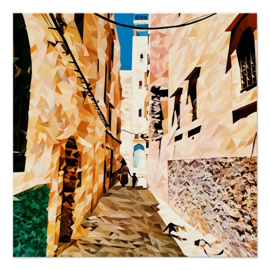 街並みモザイク ポスター (正面)