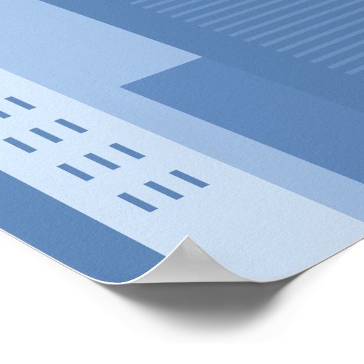 街並み青（縦） ポスター (角)