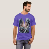 街中のビンテージカー ギフト 娘 ファミリー Tシャツ (正面フル)