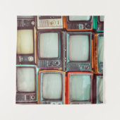 街区レトロカラフルテレビ タペストリー (正面(横))