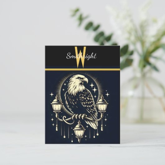 街灯に覆われたワシ ポストカード (スタンド正面)