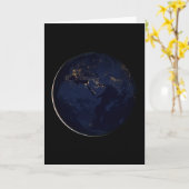 街灯のある全地球 カード (黄色い花)