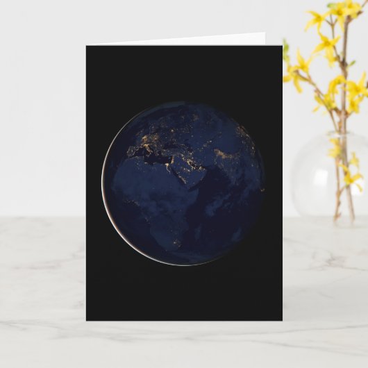 街灯のある全地球 カード (黄色い花)