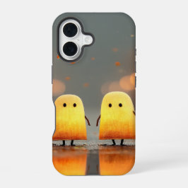 街灯の下のかわいい光る幽霊 - コージーホール iPhone 16ケース