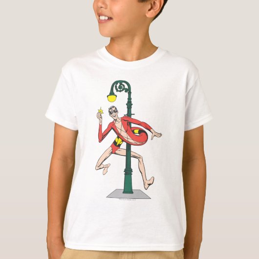 街灯を包むプラスチックの男 Tシャツ (正面)