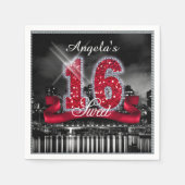 街灯Sweet sixteen赤ID242 スタンダードカクテルナプキン (正面)