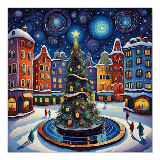 街角のクリスマスツリー1 ポスター (正面)