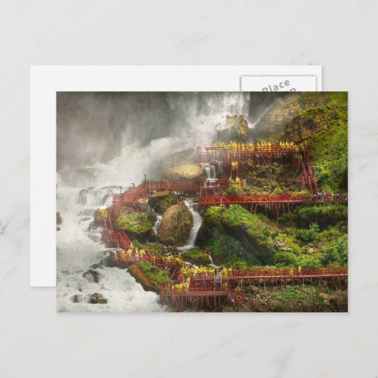 街 - ニューヨーク州ナイアガラフォールズ - 風の洞窟ツアー ポストカード (正面/裏面)