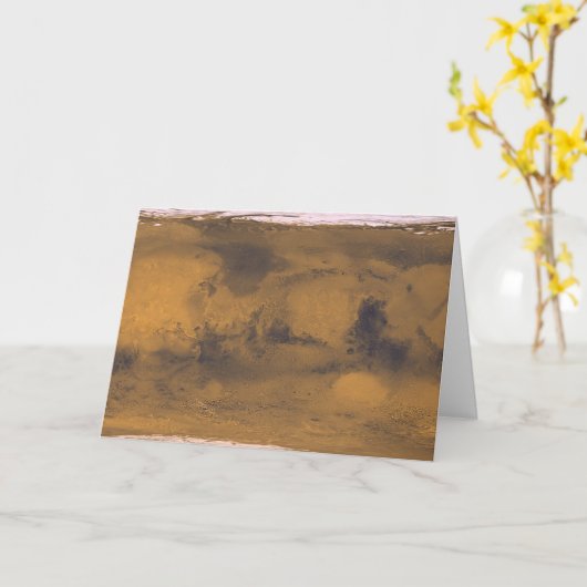 衛星による火星赤い惑星の世界地図 カード (黄色い花)