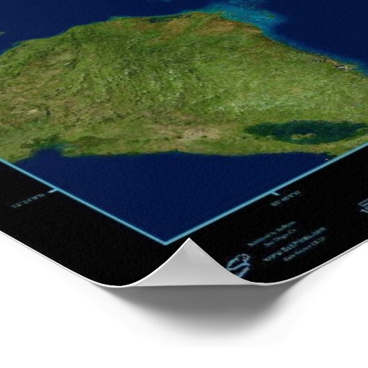 衛星カリブのポスター写真マップ ポスター (角)