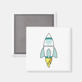 衛星ロケットへのセーフムーン マグネット (正面/裏面)