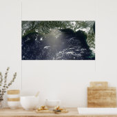 衛星放送による油漏れ ポスター (キッチン)