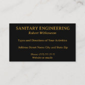 衛生エンジニアリング及び給排水衛生設備配管名刺 名刺 (裏面)