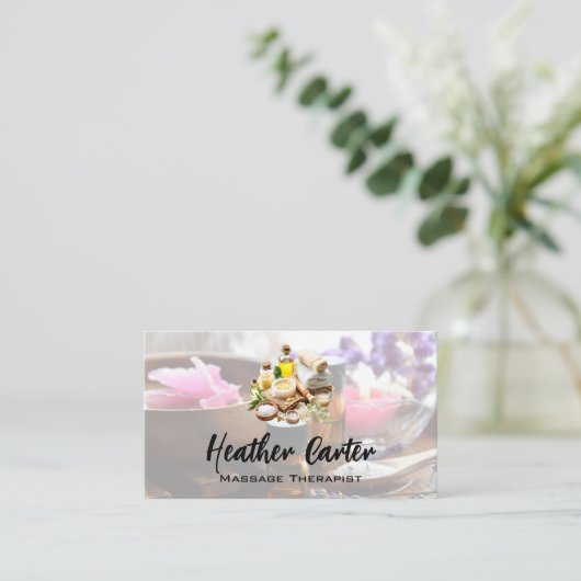 衛生スパ油及び塩 名刺 (スタンド正面)