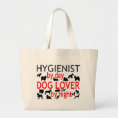 衛生主義者の犬好き ラージトートバッグ (正面)