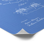 衛生便座1922特許アート青写真 ポスター (角)