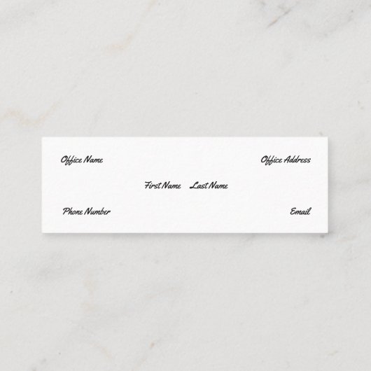 衛生士ミニ名刺 スキニー名刺 (裏面)