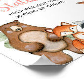 衛生局ピンクのフローラウッドランドシャワー ポスター (角)