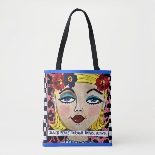 衝動買いによるトートバックの内部の平和 トートバッグ (正面)