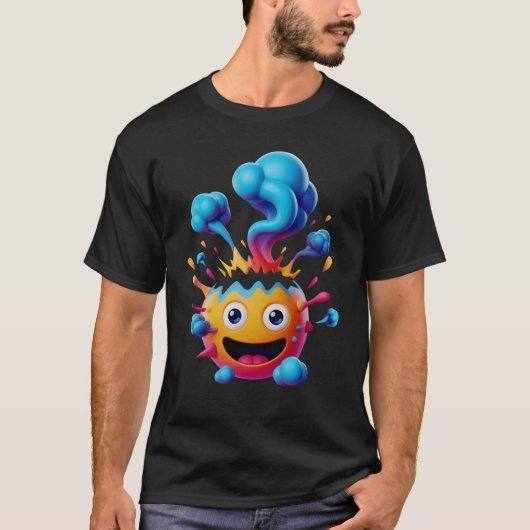 衝撃の顔絵文字 爆発する頭 圧倒される C Tシャツ (正面)