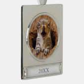 衝撃を与えられたリス シルバープレートバナーオーナメント (右)